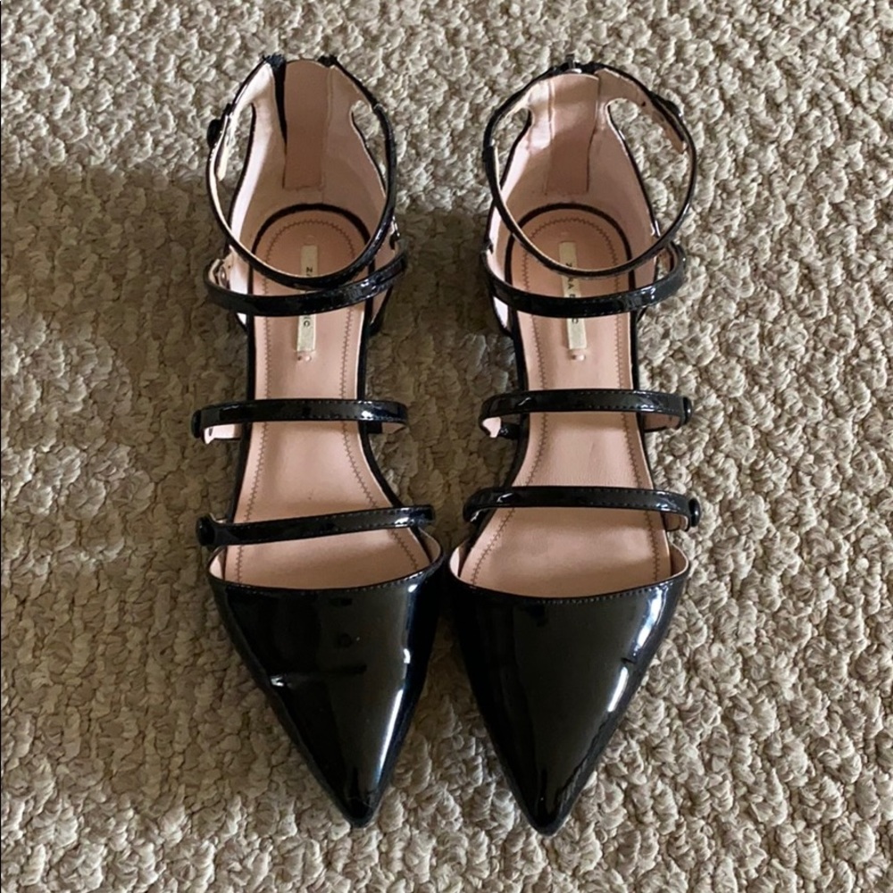 Zara strappy black flats